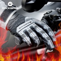 Gants de sport ROCKBROS gants tactiques SBR épaissi Pad gants de cyclisme antichoc respirant GEL gants de vélo hiver plus chaud doigt complet Sport 231201