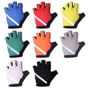 Gants de sport été hommes femmes gants de cyclisme demi-doigt respirant antichoc route VTT vélo VTT gants avec bande réfléchissante 230716