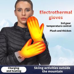 Gants de sport ski thermique chaud adultes vélo chauffé Rechargeable alimenté par batterie en plein air Guantes Luvas Para Inverno 231204