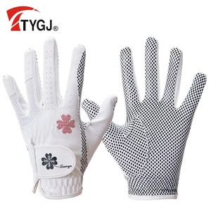 Gants de sport TTYGJ Golf femmes cuir PU main gauche et droite 1 paire de particules de Silicone respirantes antidérapantes 231215