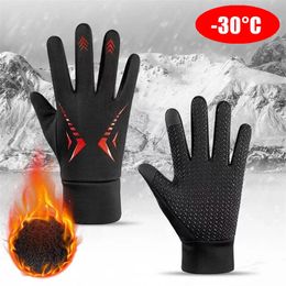 Guantes deportivos Guantes impermeables para bicicleta Pantalla táctil de invierno Scooter al aire libre motocicleta a prueba de viento esquí cálido 231117