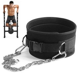 Sporthandschoenen gewichtheffen dipgordel met ketting zware kernondersteuning voor fitness bodybuilding pull -up sterkte training lading taille band 230816