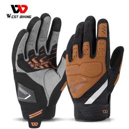 Sporthandschoenen West Biking Touch Screen Fietshandschoenen MTB Road Bicycle Motorcycle Cycling Gloves Men Women Riding Racing Gym Fitness Sport Gloves 230209