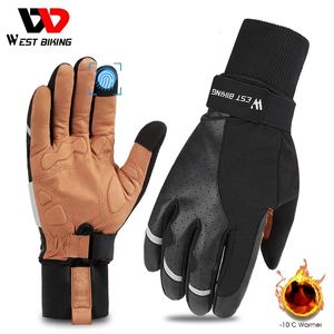 Gants de sport WEST BIKING hiver VTT unisexe équipement de cyclisme BMX coupe-vent chaud vélo moto accessoires de vélo mitaine de Ski 230822