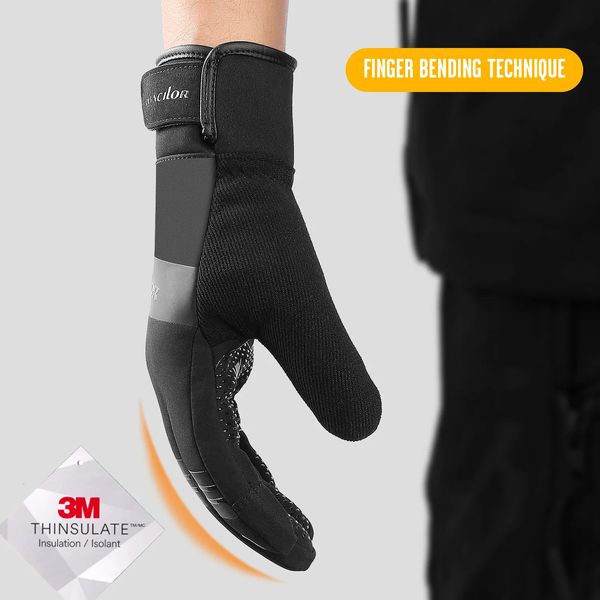 Gants de sport hiver hommes femmes toucher froid imperméable mâle extérieur chaud moto Cycle thermique polaire course Ski 231123