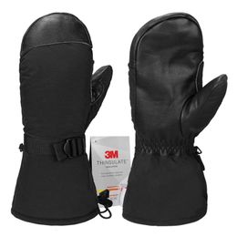 Gants de sport ski ski snowboard Snowmobile ski de moto à la vent étanche à l'épreuve de vent Pu chaud Glove pour hommes femme 5 doigt 230811