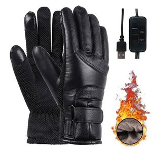 Gants de sport Gants de ski chauffants électriques pour femmes Chargement USB Mains chaudes Hiver Écran tactile chaud Gants de vélo antidérapants 231023