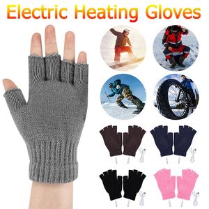 Gants de sport USB pour femmes, gants chauds d'hiver, électriques, sans doigts, charge 5V, course à pied, vélo, sport, ski, 231023