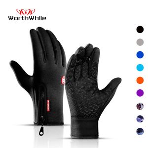 Gants de sport imperméables pour vélo d'hiver, écran tactile chaud, doigt complet, ski en plein air, moto, équitation, 231117