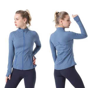 Chaqueta deportiva Prendas de abrigo Ropa de práctica deportiva Cremallera deportiva Manga larga Bolsillo para el pulgar Casual Running Cuello alto ajustado Lycra higroscópica liberación de sudor