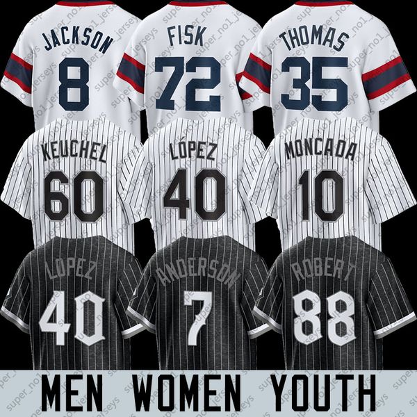 88 Luis Robert Jr. Chicago Baseball Jersey Eloy Jimenez Andrew Benintendi Tim Anderson Yoan Moncada Gregory Santos Dylan Cessez Oscar Colas Carlton Fisk