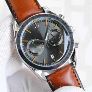 Sportief luxe herenhorloge Chronograaf Designer Herenhorloge Topmerk Leren band Heren Klassiek horloge Kerst Verjaardag Vaderdagcadeau montre de luxe