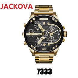 Sport Militaire Heren Horloges 50mm Grote Wijzerplaat Gouden Lederen Roestvrij Staal Mode Horloge Mannen Luxe Saffier Top Merk Mannelijke Polswa2127