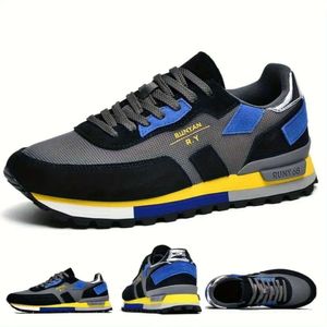 Sport nieuwe comfortabele niet -slip heren sneakers voor buitenactiviteiten - trendy kleurblokontwerp met zachte zool