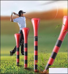 Sport buitenshuis 100pcsBag Bamboo Golf T -stukken Wit rood met zwarte streepmarkerschaal