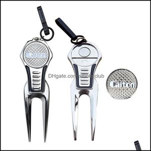 Sport Outdoors Golf Divot Tool Reparatie Pitch Grooves Cleaner Pitchfork Assinals Putting Green Fork Training Aids Drop Levering 2021 BFFLX