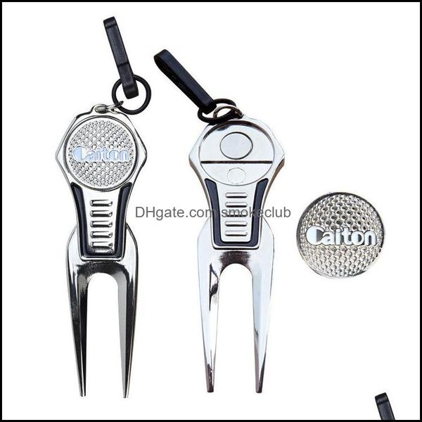 Sports Outdoors Golf Divot Tool Repair Pitch Grooves Cleaner Pitchfork Aessories Putting Green Fork Training Aids Drop Delivery 2021 Bfflx