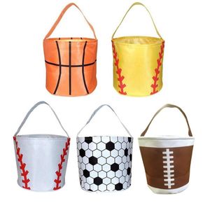 Sacs de panier de Pâques de fête sportive avec poignée transportant un sac à main cadeau oeufs chasse fourre-tout bonbons Snack sac de rangement jouets seau pour enfants fête Halloween décoration 5 couleurs