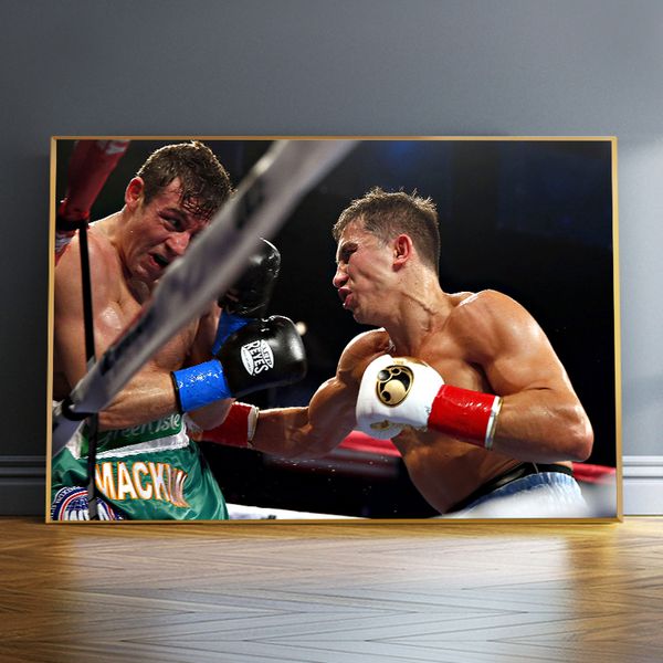 Cartaz de esportes pintura moderna impressão de arte decorativa decoração para casa jogo de boxe imagem de lona esportiva