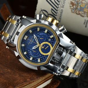 Sport quartz kalender herenhorloge INVICTO reservebout Zeus volledig functioneel kompas staaldraad grote wijzerplaat vouwgesp