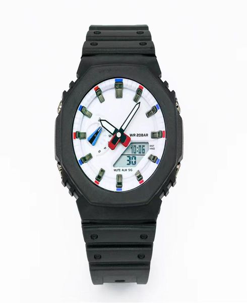 Sports Quartz Digital Men's Watch Full Full Full Light Light Dual Display Time World Time Small Hand puede operar PU3708437