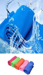 Sports courir la randonnée nage en été serviette fraîche serviette froide serviette de refroidissement serviette de refroidissement PVA Hypothermia Enduracool Snapon Réutilisable 90 x 35cm3913759