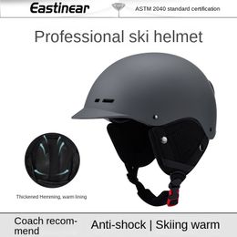 Casco de esquí de seguridad deportivo, protección de una sola tabla, doble tabla, deportes al aire libre para adultos, casco de esquí térmico de formación de una sola pieza PF