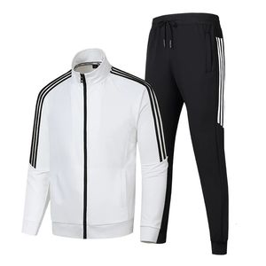 Ensemble de sport pour hommes, uniforme scolaire, cravate aux orteils, veste résistante en coton, pull, pantalons décontractés, col montant, barre deux 240227