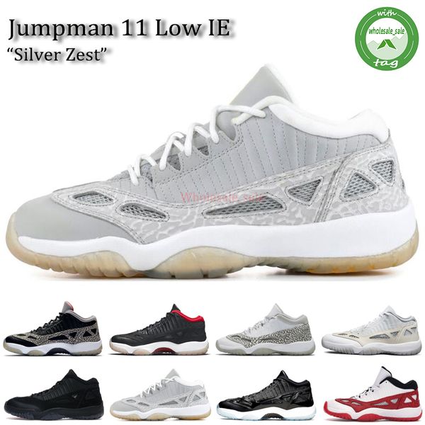 Chaussures de sport 11 Low IE Black Cement Bred Cobalt Basketball Shoes 11s Light Orewood Brown Arbitre PE Silver Zest Space Jam White Gym Red Mens Sneakers Jumpman Trainers