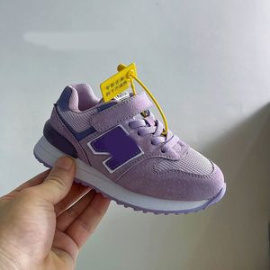 Zapatos deportivos de cuero genuino para niñas, zapatillas de deporte para niños, en forma de N, a la moda, talla 23-40, novedad de primavera y otoño de 2024