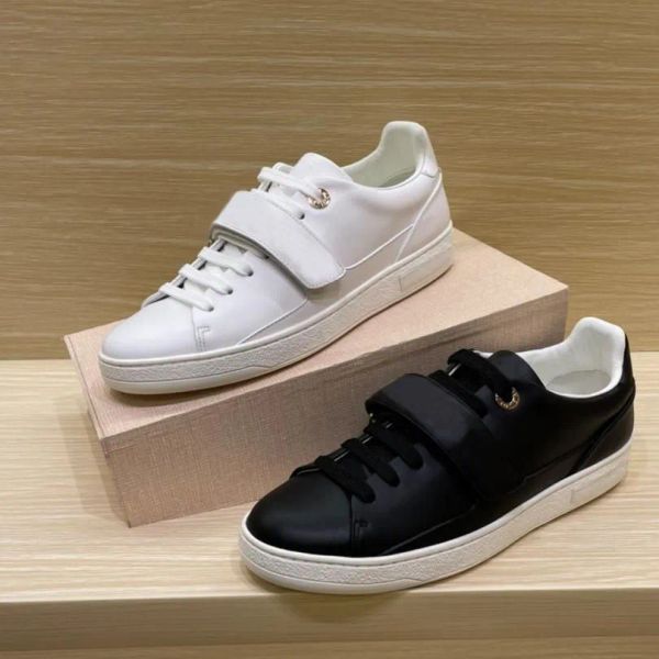 Calzado deportivo Mujer Zapatillas con cordones Hombre Zapato Dama Zapatillas Moda Blanco Negro Cuero Gimnasio Carta plana Diseñador Mujer Casual Tamaño grande 35-42