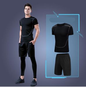 Sports korte mouw T-shirt heren nieuwe fitness kledingstuk zweet snel droge rennen basketbal training gecomprimeerde kleding