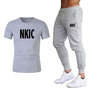 Sportshorts Set Zomer Mannen Trainsuits Wit T-shirt Tweedelige Set 2022 Casual Mannen Korte Sets Mode Track Suit NKIC Merk Kleding