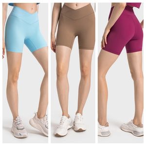 Short de sport femme taille haute exercice sans couture fitness yoga short hip roll fitness Leggings poche taille croisée