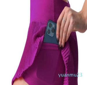 Jupe de sport plissée Anti-lumière pour femmes, short double couche, Tennis, Yoga, course à pied, Fitness, pantalons, vêtements de sport pour femmes