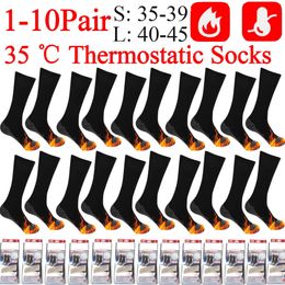 Chaussettes de sport 1-10 paires d'hiver Zelfopwarming Sokken Thermische Verwarmde Zachte Elastische Thicken Anti-Slip Sok Voor vrouwen Mannen Outdoor Ski L221026