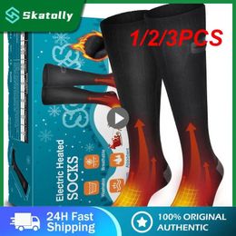 Chaussettes de sport 1 2 3 pièces chauffage électrique batterie Rechargeable pour hommes femme hiver thermique extérieur moto ski 231128