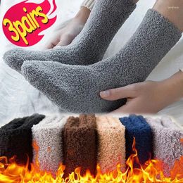 Calcetines deportivos 1/3 pares de calcetines térmicos de felpa de algodón para hombre, lana Coral, invierno, gruesos, de alta calidad, para el hogar, botas para nieve frías y cálidas