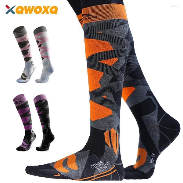 Calcetines deportivos 1 par de invierno Hombres Mujeres Algodón Snowboard Snowboard Ciclismo Skiing Adult ESCULTA MÁS ESCRITURA CALA