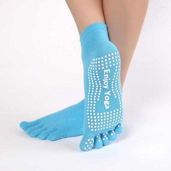 Chaussettes de sport 1 paire femmes Yoga antidérapant Massage caoutchouc Fitness chaud gymnastique danse exercice pieds nus se sentir libre taille