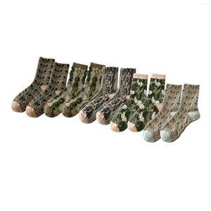 Chaussettes de sport 10 paires Jacquard équipage broderie cadeau d'anniversaire décoratif épais décontracté femmes pour volley-ball année Football maison