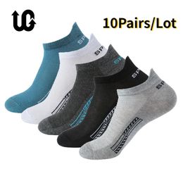 Sportsocken, 10 Paar, hochwertige Herren- und Damen-Söckchen, atmungsaktive Baumwolle, Sport-Mesh, lässig, sportlich, Sommer, dünn geschnitten, kurze Socken, Größe 38–44, 231102