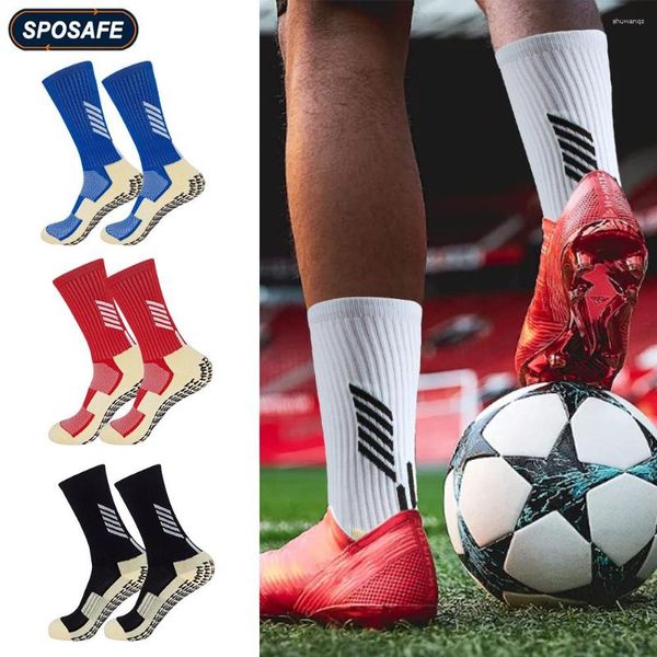 Chaussettes de sport 1 paire chaussette athlétique anti-dérapante adultes enfants Football avec poignées antidérapant pantoufle entraînement pour Yoga Gym Football