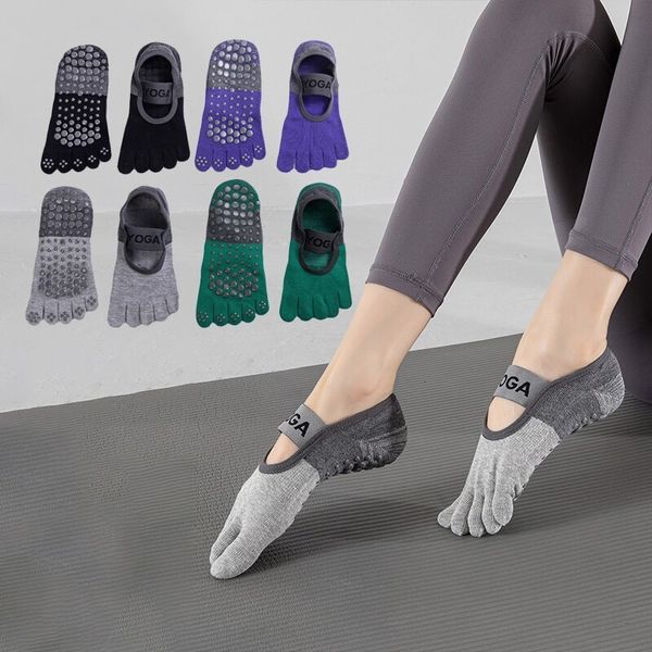 Chaussettes de sport 2 paires Yoga femmes cinq doigts professionnel antidérapant respirant intérieur Dacing Fitness Pilates 230824