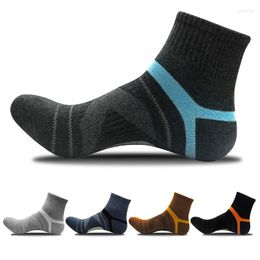 Chaussettes de sport courtes pour hommes, compression en laine mérinos, noir, cheville, coton, basket-ball, marron, 2022