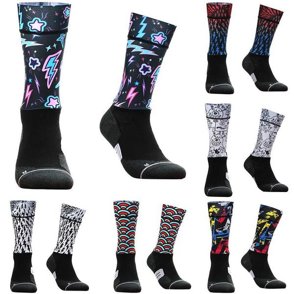 Chaussettes de sport 2023 chaussettes de sport chaussettes de cyclisme hommes femmes chaussettes de vélo chaussettes de basket-ball chaussettes de course mode de rue patinage à roulettes chaussettes hip-hop YQ240126