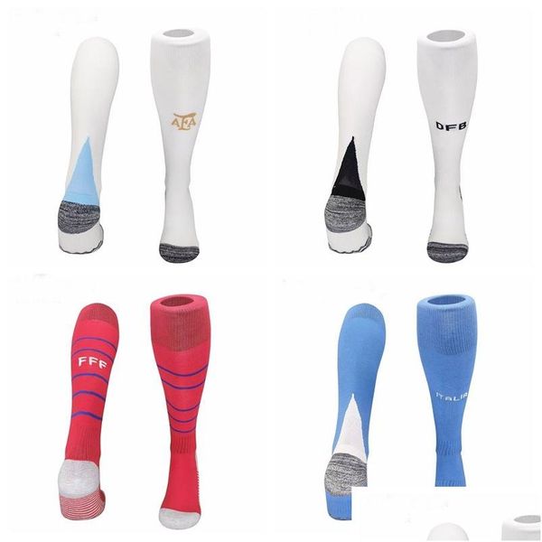 Chaussettes de sport 2024 2025 Brésil français Argentine Mexique Portugal Italie Angleterre Équipe nationale Usas Soccer adt Kids Knee Drop Drop délivre otnzi