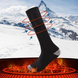 Chaussettes de sport 3,7 V 2200 mAh Bouton chauffant électrique rechargeable alimenté par batterie hiver chaud ski en plein air cyclisme randonnée thermique