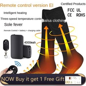 Sportsokken 3,7 V Unisex Afstandsbediening Elektrisch Verwarmde Laars Voetenwarmer USB Oplaadbare Batterij Winter Buiten Kamperen 231204