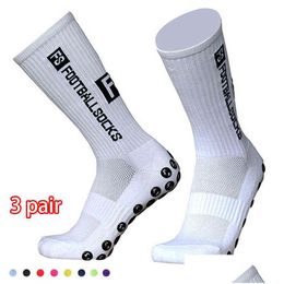 Calcetines deportivos 3 pares Estilo Fs Fútbol Redondo Sile Ventosa Agarre Antideslizante Fútbol Hombres Mujeres Béisbol Rugby 220105 Drop Entrega Outdo Dhay7